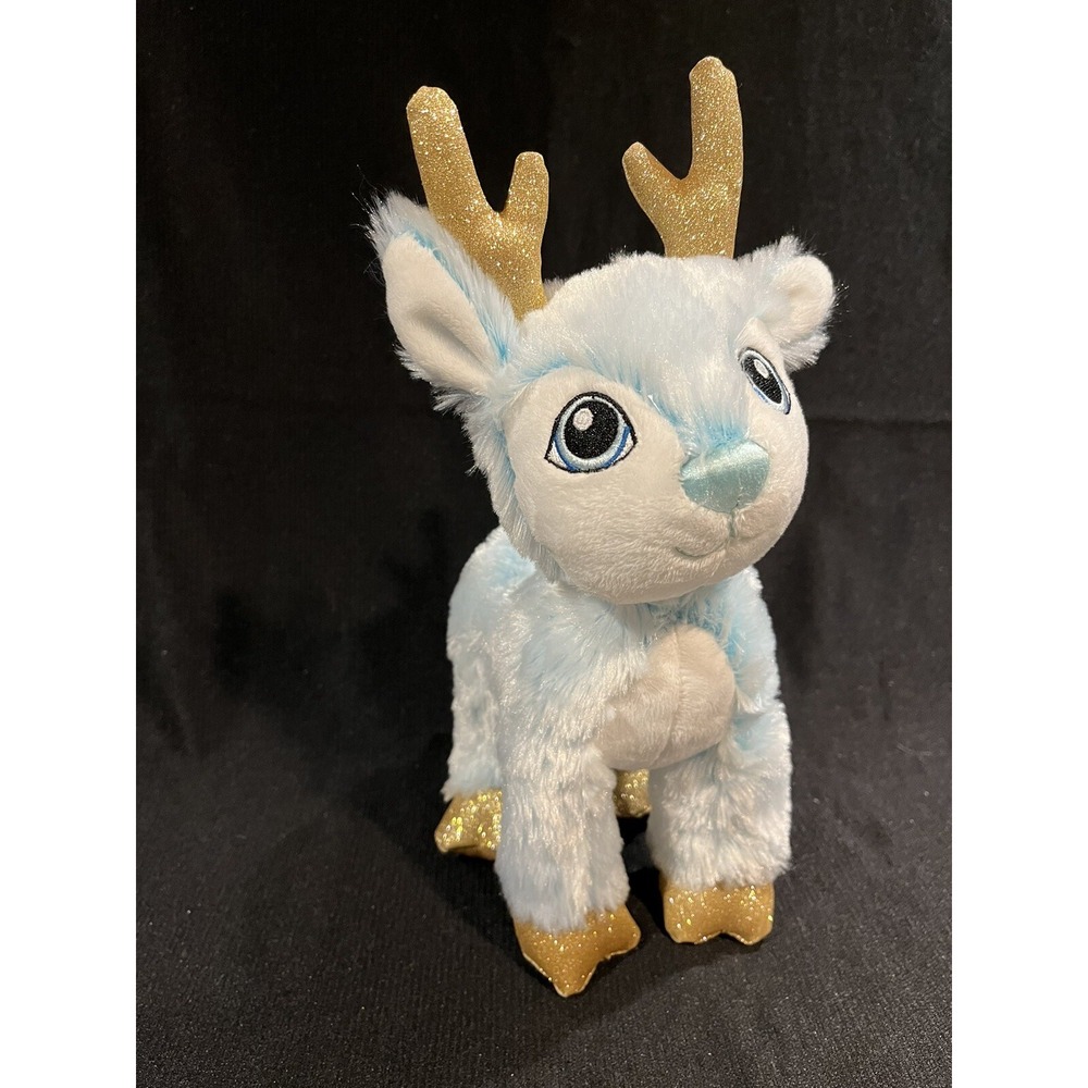 Build A Bear Merry Mission Arctic Blue Reindeer Buddies, Glitter 13"
